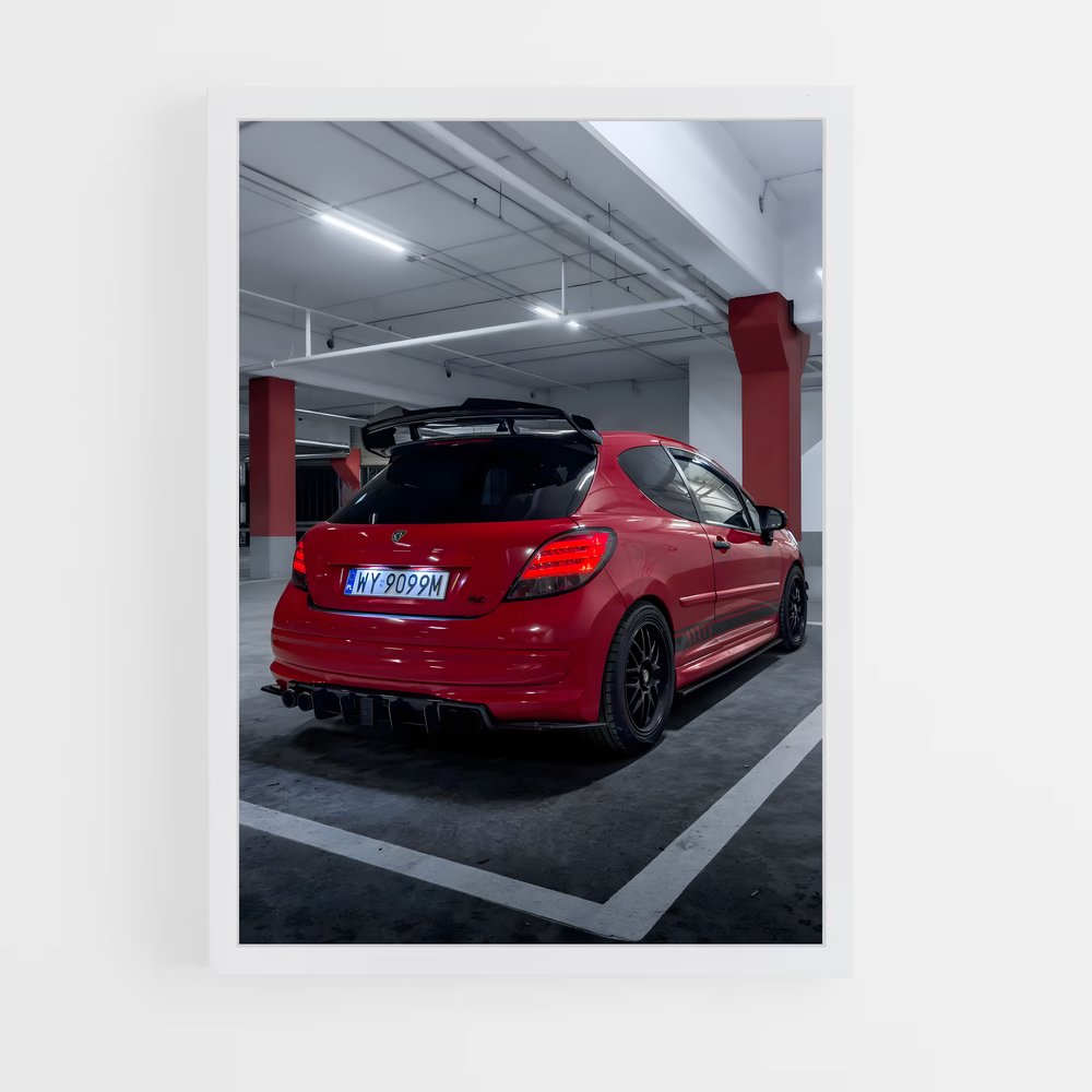 Poster Rétro Rouge – affiche Peugeot (vue 3)